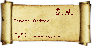 Dencsi Andrea névjegykártya